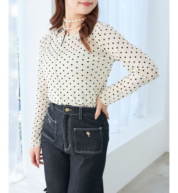  「ドットチュールシアートップス」|Tシャツ・カットソー|