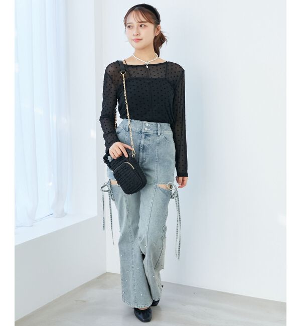  「ドットチュールシアートップス」|Tシャツ・カットソー|