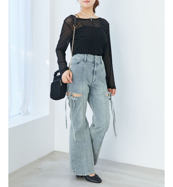  「ドットチュールシアートップス」|Tシャツ・カットソー|