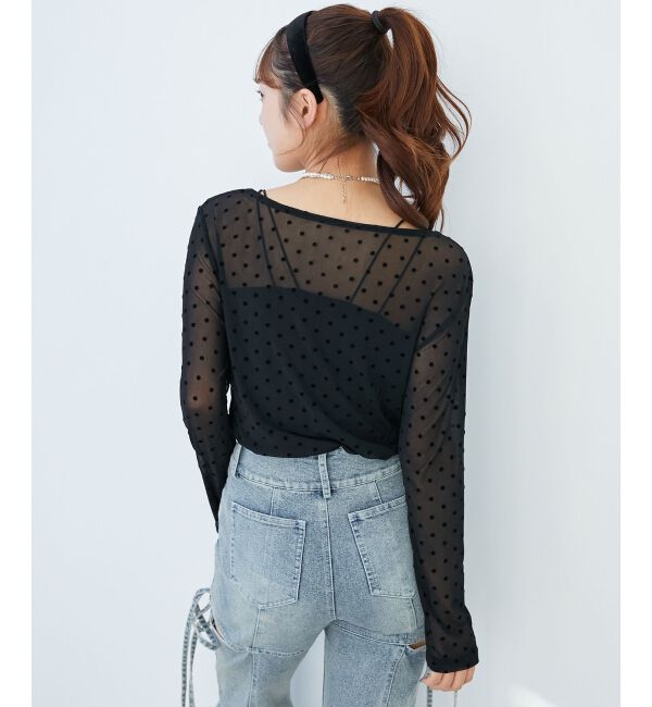  「ドットチュールシアートップス」|Tシャツ・カットソー|