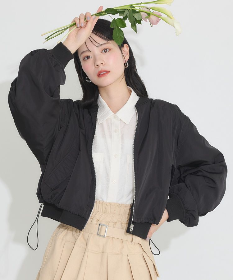 earth music&ecology「リバーシブルMA-1」|ブルゾン・スタジャン|Black