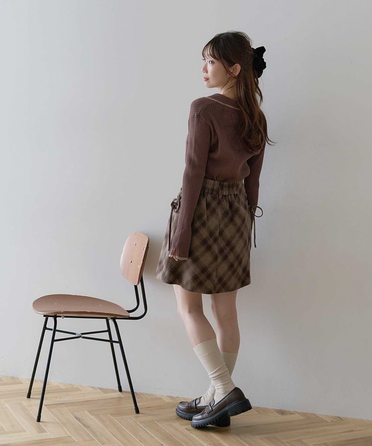 earth music&ecology「【WEB限定】バイカラートリムロングニットカーディガン」|カーディガン|