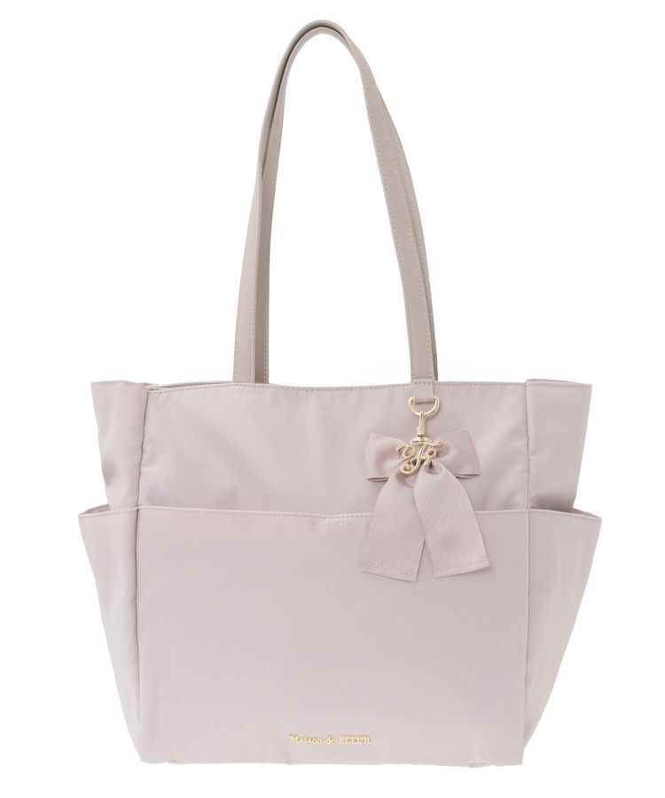 Maison de FLEUR「撥水加工リボンチャームマルチポケットトートM」|トートバッグ|