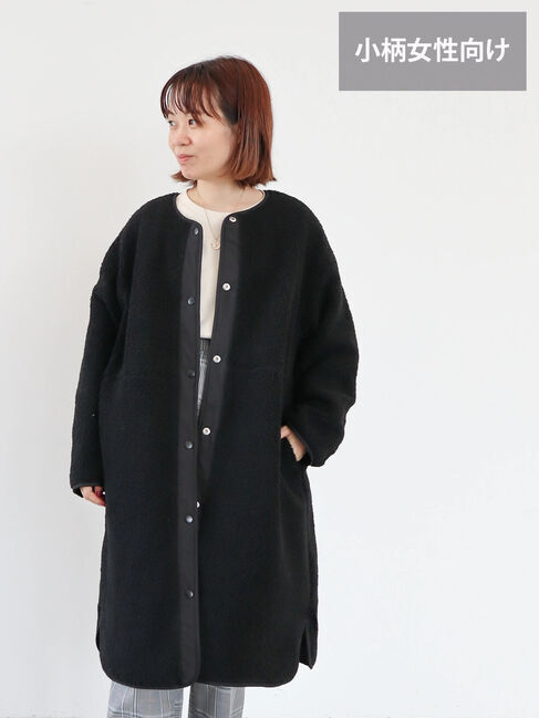  「【WEB限定・小柄女性向け】あったかリバーシブルキルティングコート」|その他|ブラック