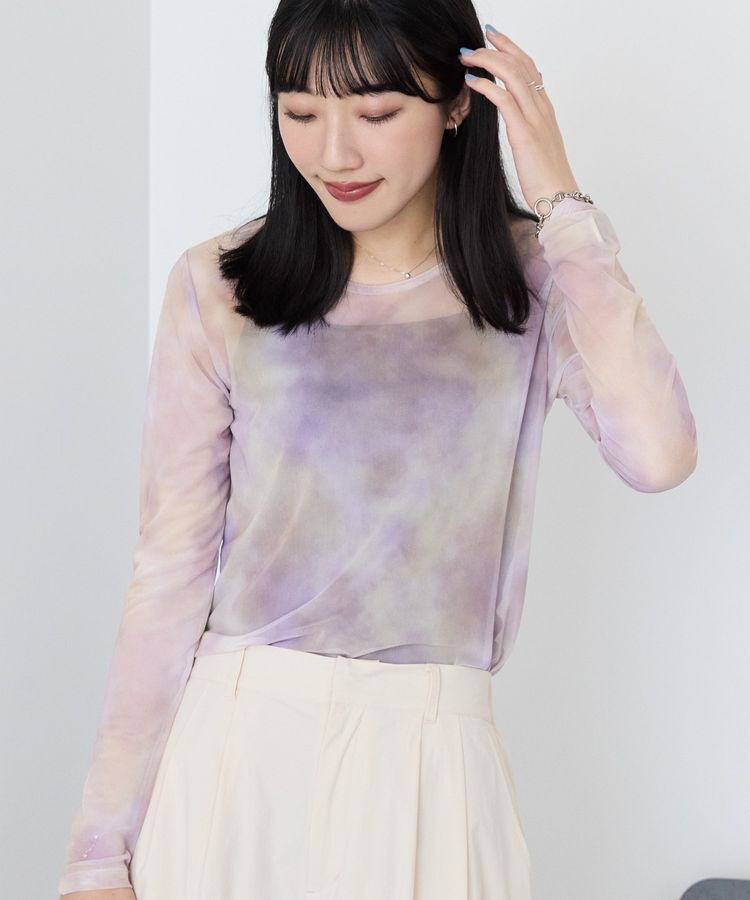 AMERICAN HOLIC「ニュアンス柄プリントシアープルオーバー」|Tシャツ・カットソー|