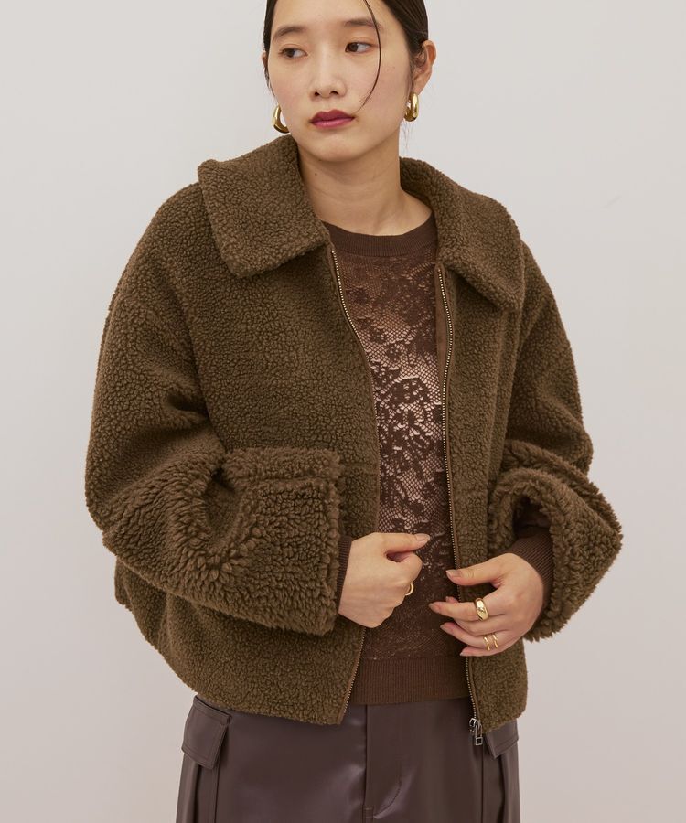 AMERICAN HOLIC「衿付きボアブルゾン」|その他|