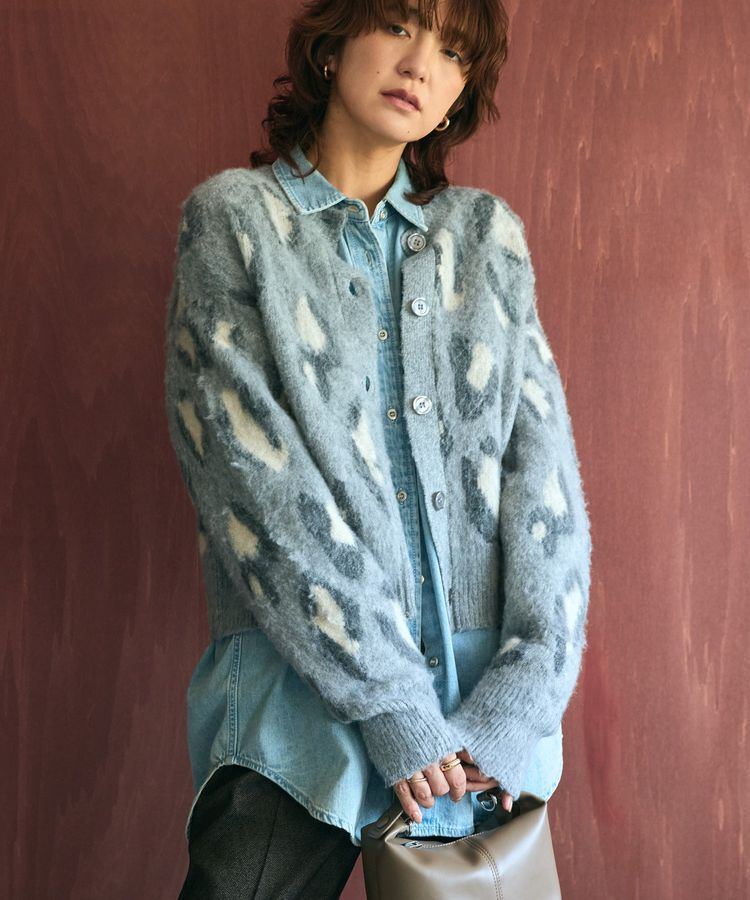 AMERICAN HOLIC「レオパード柄ニットカーディガン」|カーディガン|