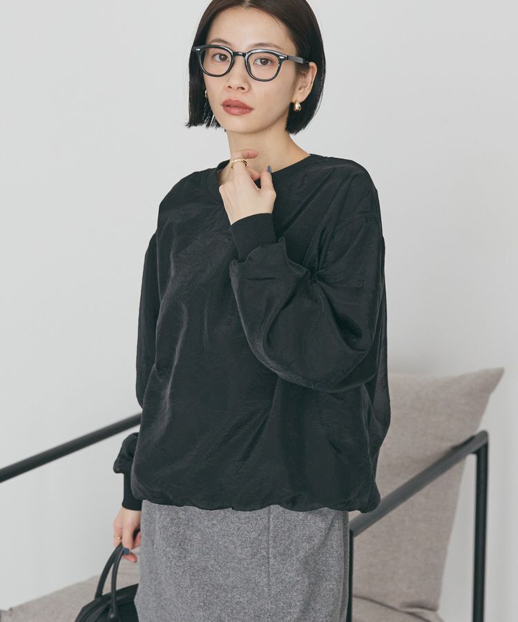 AMERICAN HOLIC「オーガンジーレイヤードスウェットプルオーバー」|Tシャツ・カットソー|Black