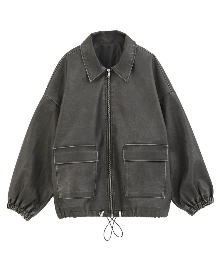 Green Parks「・ELENCARE DUE フェイクレザーブルゾン」|ブルゾン・スタジャン|