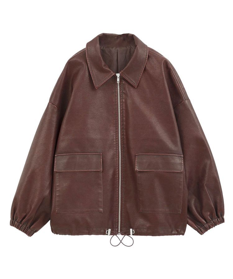 Green Parks「・ELENCARE DUE フェイクレザーブルゾン」|ブルゾン・スタジャン|
