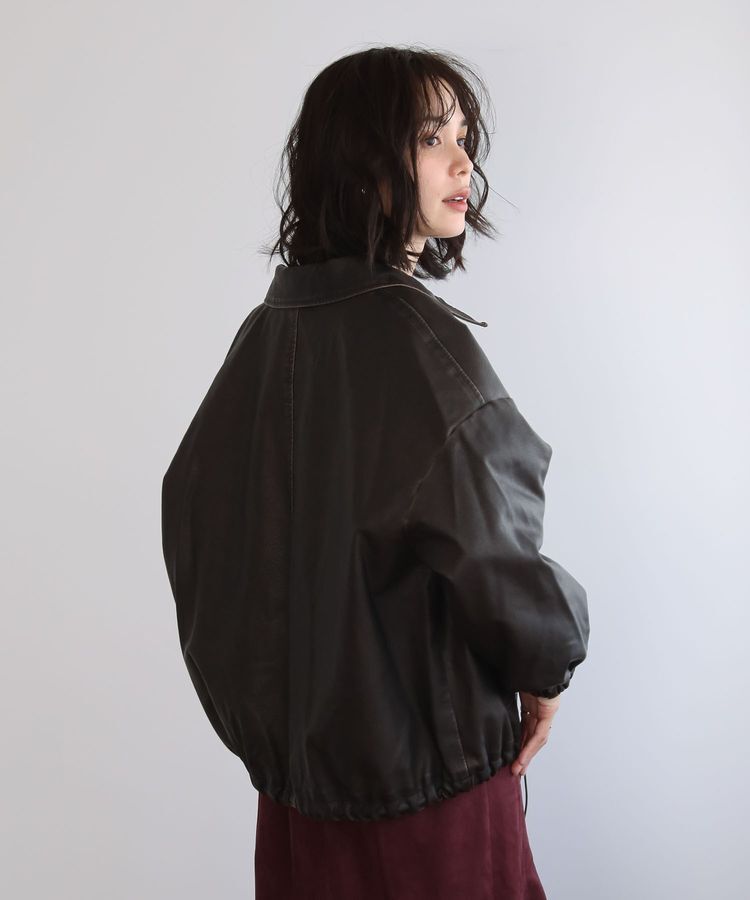 Green Parks「・ELENCARE DUE フェイクレザーブルゾン」|ブルゾン・スタジャン|