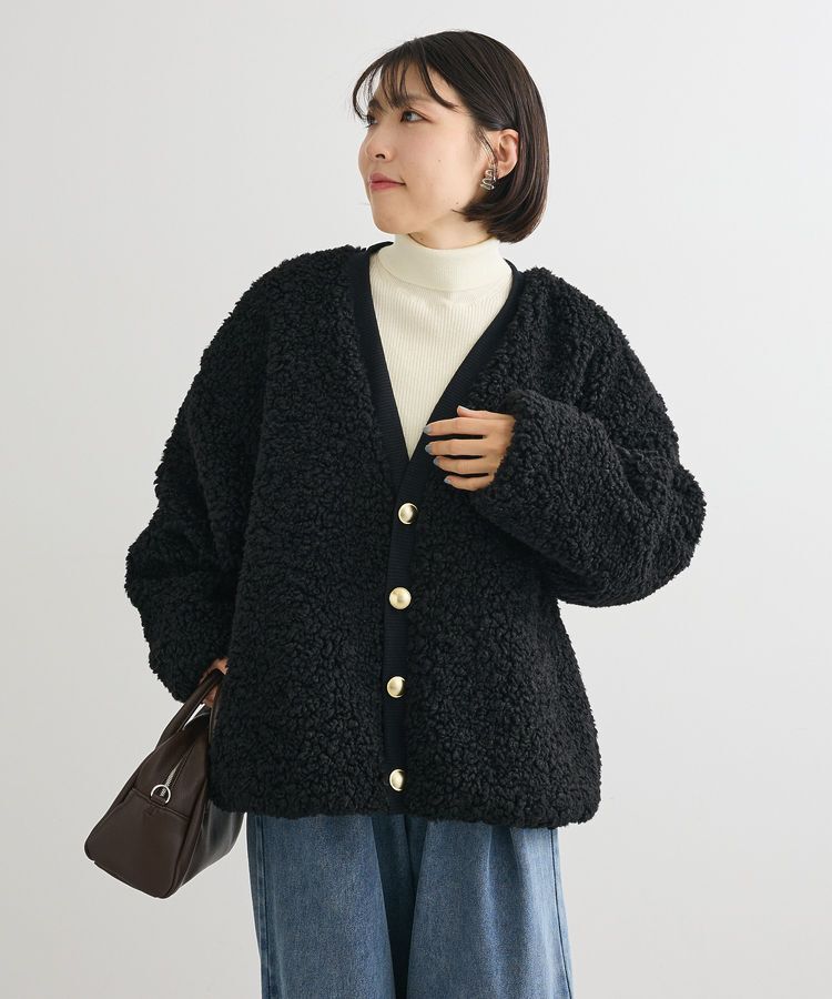 Green Parks「Vネックボアカーディジャケット」|ブルゾン・スタジャン|