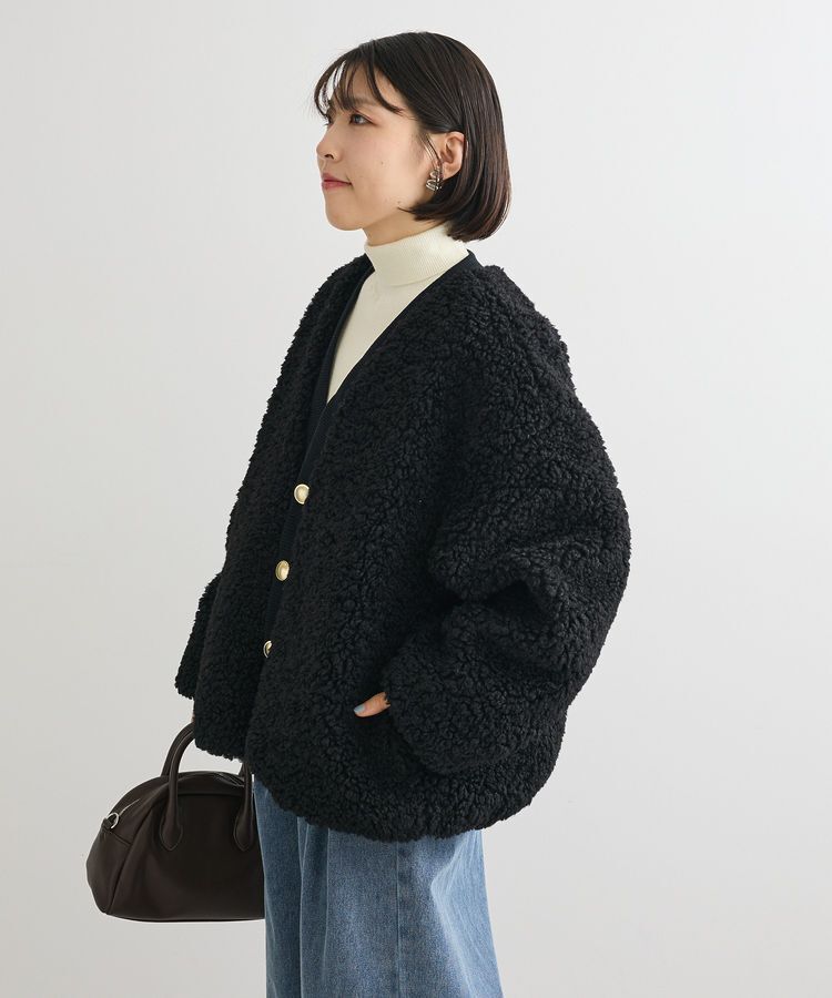 Green Parks「Vネックボアカーディジャケット」|ブルゾン・スタジャン|