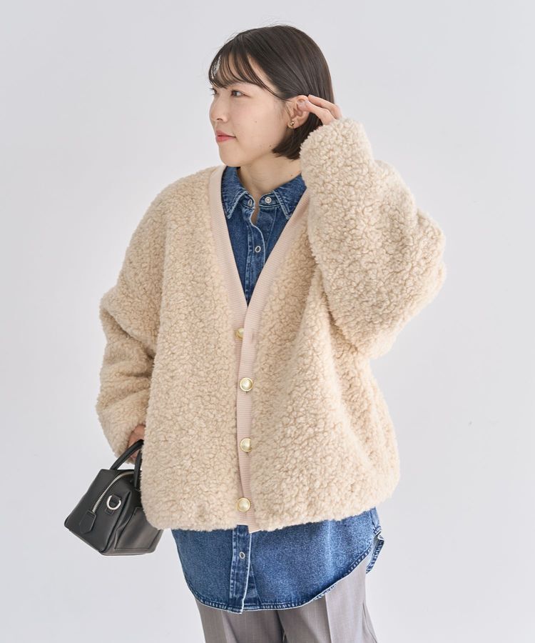 Green Parks「Vネックボアカーディジャケット」|ブルゾン・スタジャン|