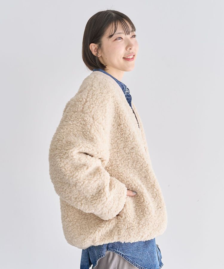 Green Parks「Vネックボアカーディジャケット」|ブルゾン・スタジャン|