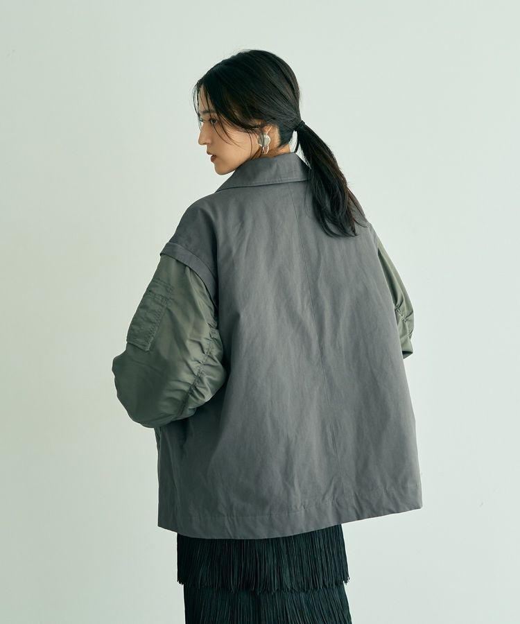 YECCA VECCA「2wayミドル丈MA-1風コート」|ブルゾン・スタジャン|