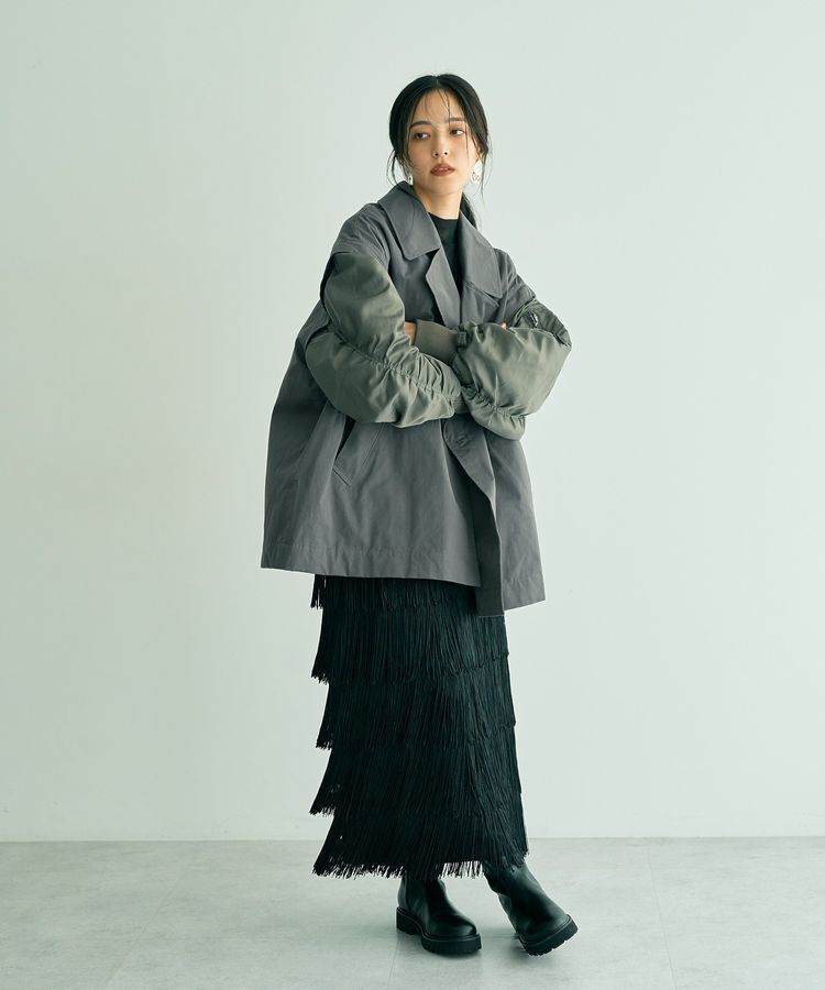 YECCA VECCA「2wayミドル丈MA-1風コート」|ブルゾン・スタジャン|