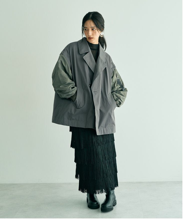 YECCA VECCA「2wayミドル丈MA-1風コート」|ブルゾン・スタジャン|