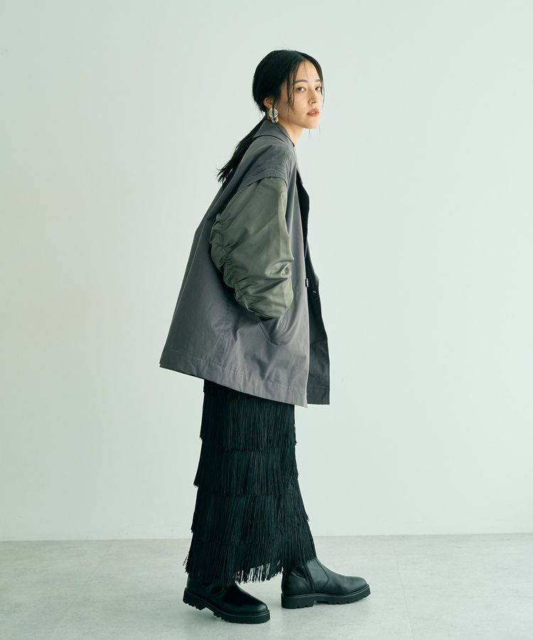 YECCA VECCA「2wayミドル丈MA-1風コート」|ブルゾン・スタジャン|