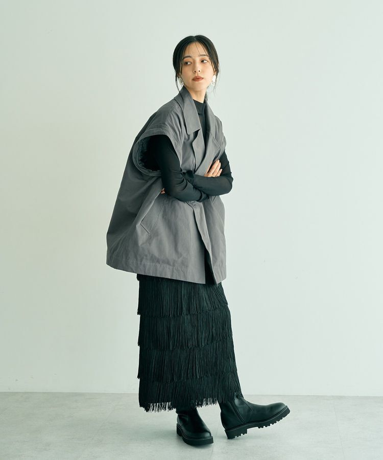 YECCA VECCA「2wayミドル丈MA-1風コート」|ブルゾン・スタジャン|