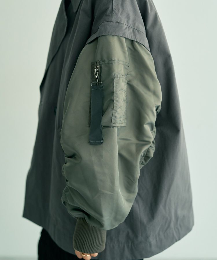 YECCA VECCA「2wayミドル丈MA-1風コート」|ブルゾン・スタジャン|