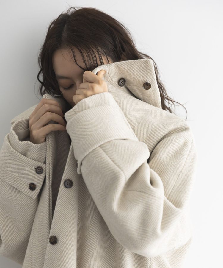GARAGE OF GOOD CLOTHING「ヘリンボンウール混スタンドカラーロングコート」|その他|
