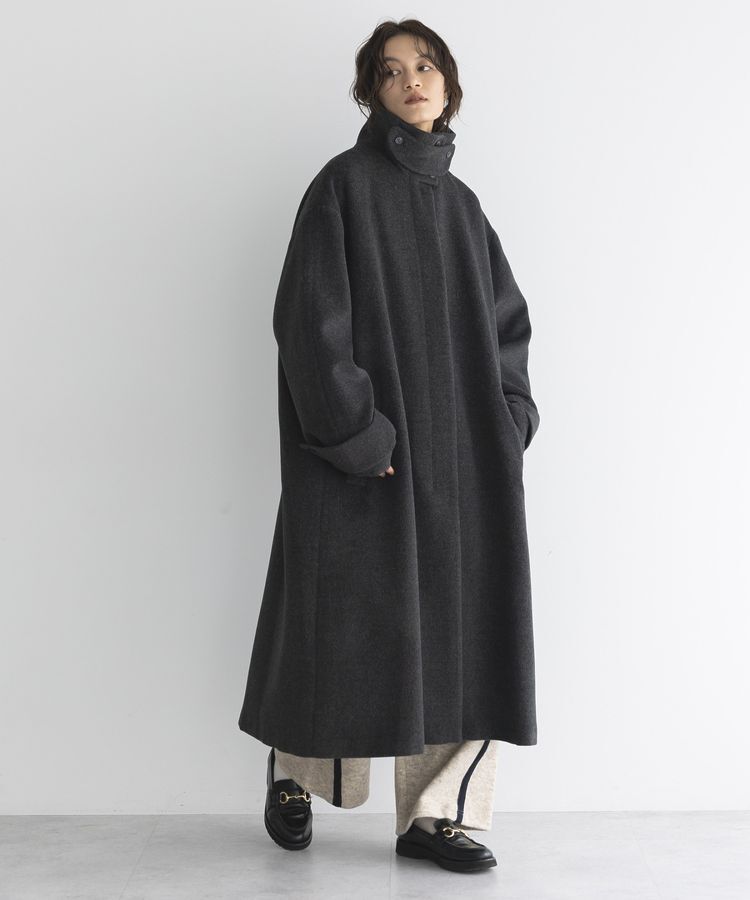 GARAGE OF GOOD CLOTHING「無地ウール混スタンドカラーロングコート」|その他|Charcoal Gray