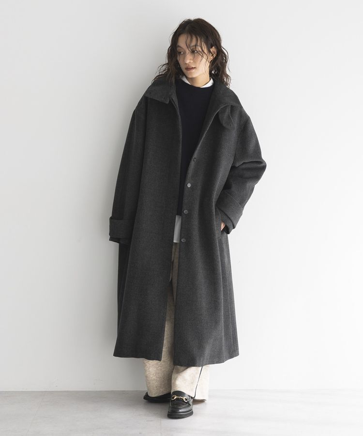 GARAGE OF GOOD CLOTHING「無地ウール混スタンドカラーロングコート」|その他|