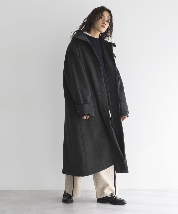 GARAGE OF GOOD CLOTHING「無地ウール混スタンドカラーロングコート」|その他|