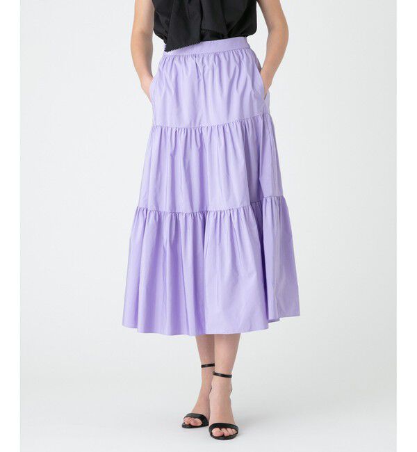 LOULOU WILLOUGHBY「【LOULOU WILLOUGHBY】タフタティアードスカート」|スカート|ラベンダー