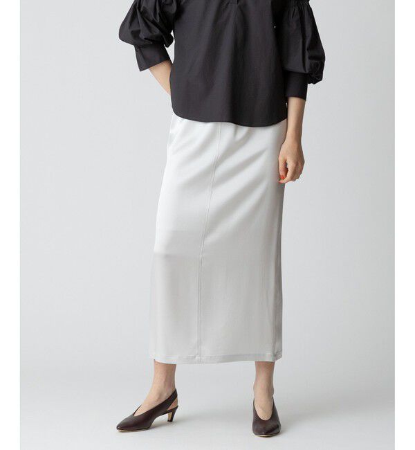 allureville「サテンイージースカート」|スカート|ライトグレー