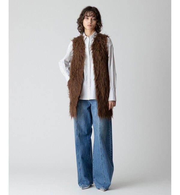 allureville「イエティシャギーニットジレ」|その他|ブラウン