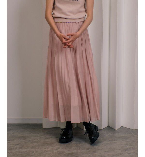 allureville「オーガンジーフェードプリーツスカート」|スカート|