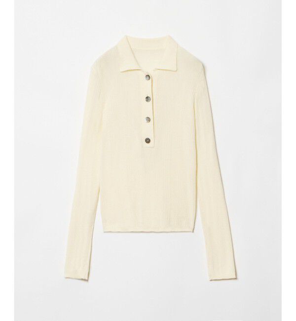 allureville「ランダムストライプニットポロ」|ニット・セーター|