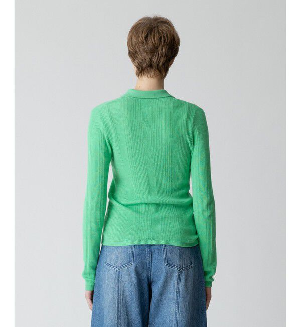 allureville「ランダムストライプニットポロ」|ニット・セーター|