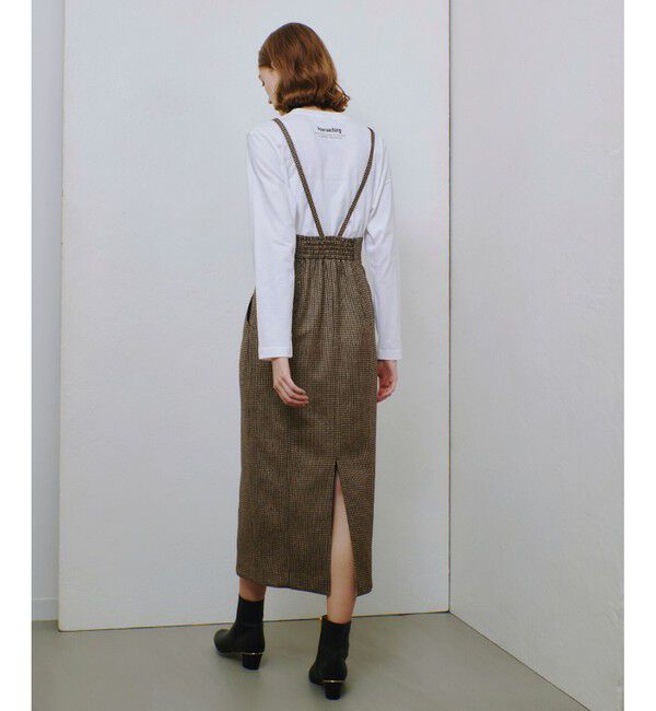 allureville「【セットアップ対応可能】ガンクラブチェックジップスカート」|タイト|