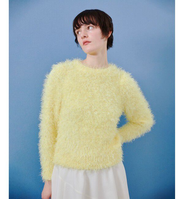 allureville「シャギープルオーバー」|ニット・セーター|イエロー