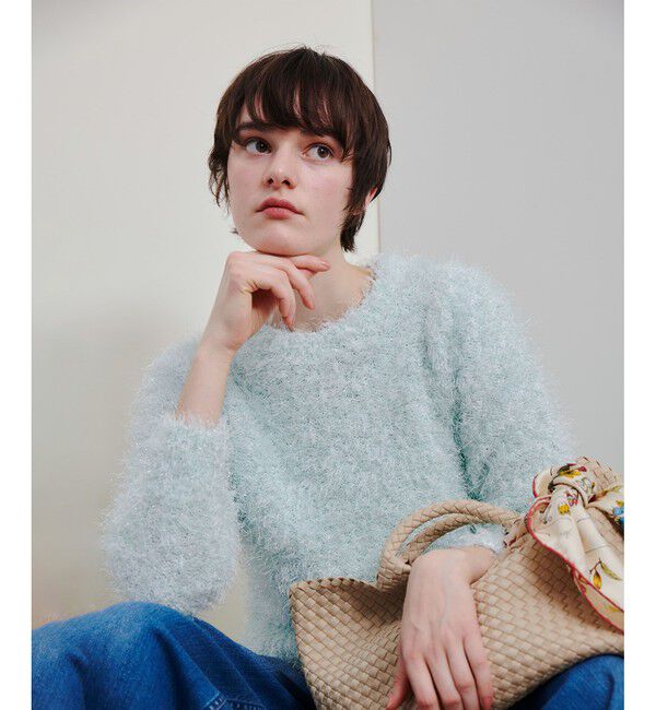 allureville「シャギープルオーバー」|ニット・セーター|ミントグリーン