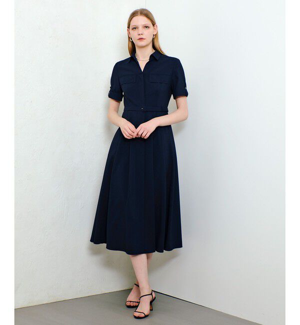 allureville「サッカースキッパーターンバックワンピース」|ワンピース|ネイビー