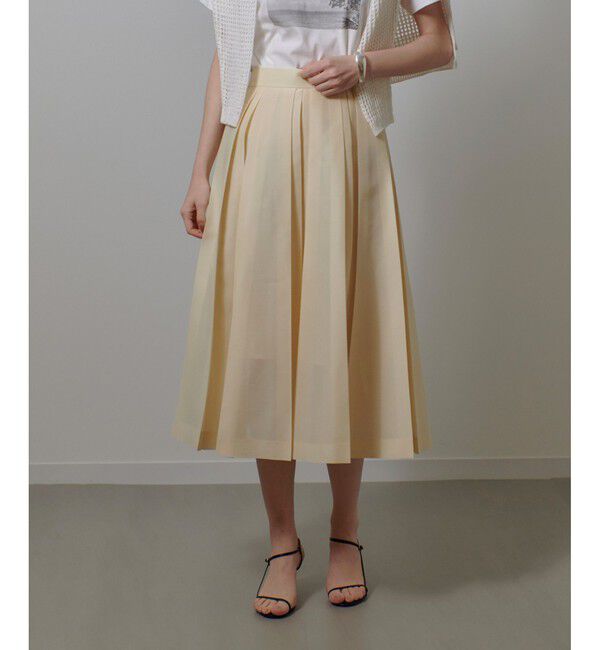 allureville「シアオーガンプリーツスカート」|スカート|イエロー系