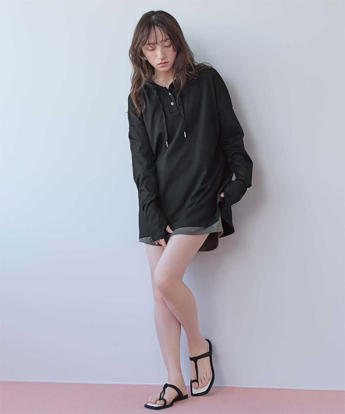 SEA DRESS「オーバーシルエットラッシュパーカープルオーバー」|ビキニトップス|