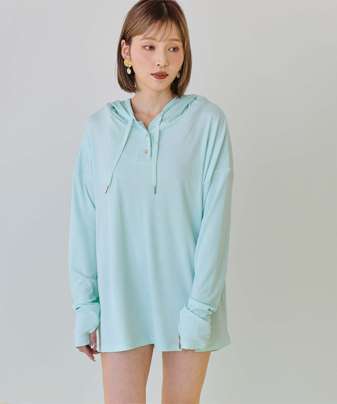 SEA DRESS「オーバーシルエットラッシュパーカープルオーバー」|ビキニトップス|