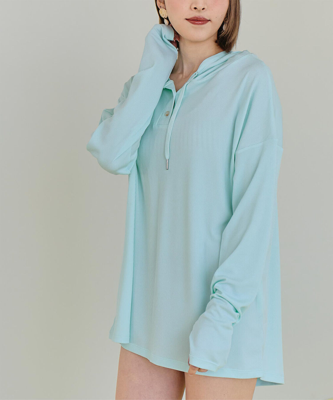 SEA DRESS「オーバーシルエットラッシュパーカープルオーバー」|ビキニトップス|