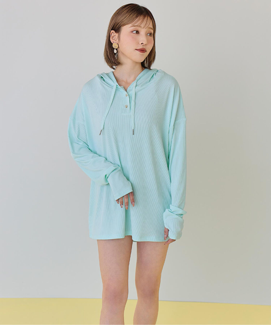 SEA DRESS「オーバーシルエットラッシュパーカープルオーバー」|ビキニトップス|