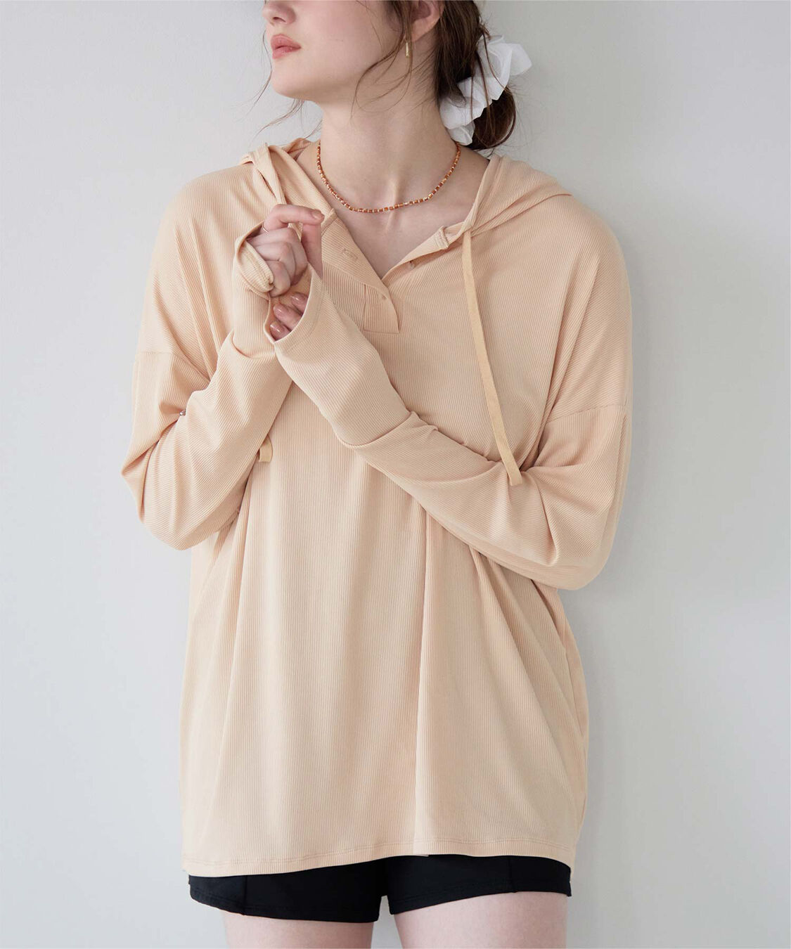 SEA DRESS「オーバーシルエットラッシュパーカープルオーバー」|ビキニトップス|