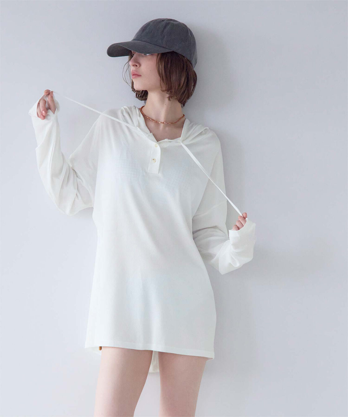 SEA DRESS「オーバーシルエットラッシュパーカープルオーバー」|ビキニトップス|