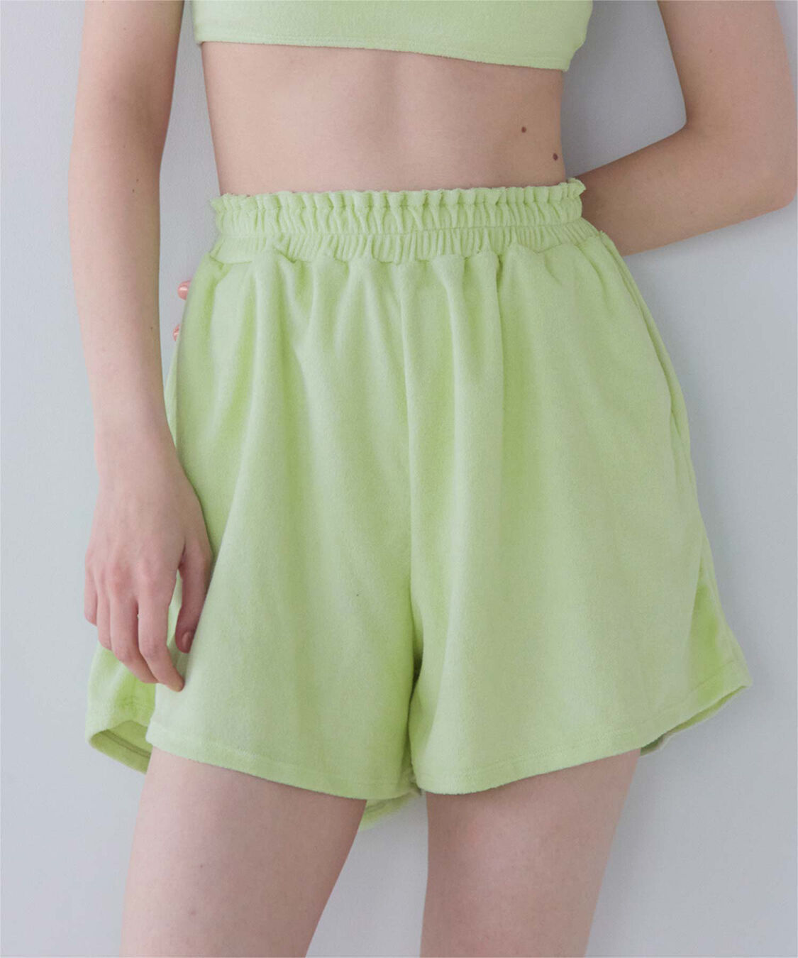 SEA DRESS「パイル素材ショートパンツ」|ショーツ|ライトグリーン