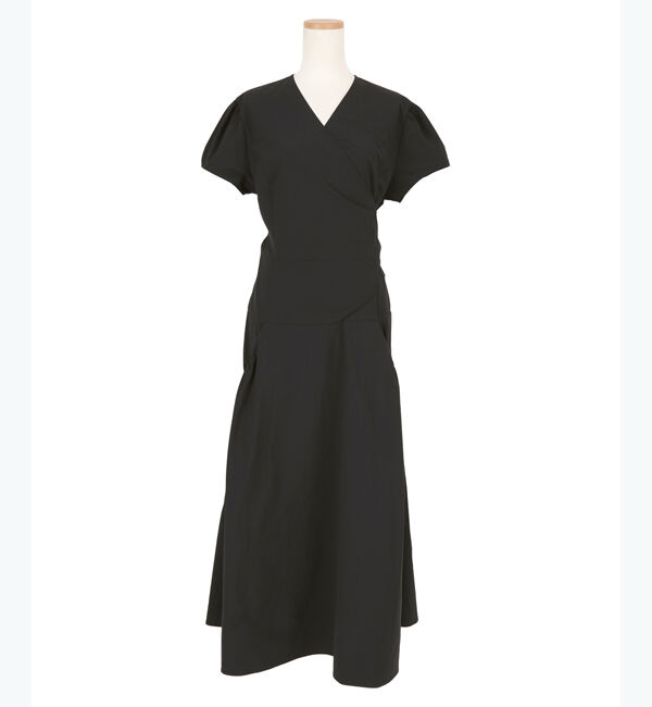 ur's「【八田真理子さんコラボアイテム】パフスリーブカシュクールフレアワンピース」|ワンピース|