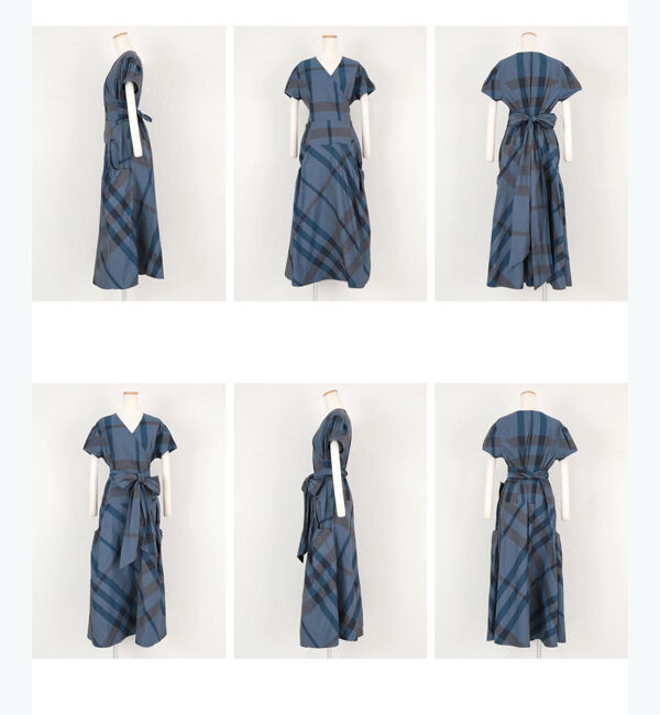 ur's「【八田真理子さんコラボアイテム】パフスリーブカシュクールフレアワンピース」|ワンピース|