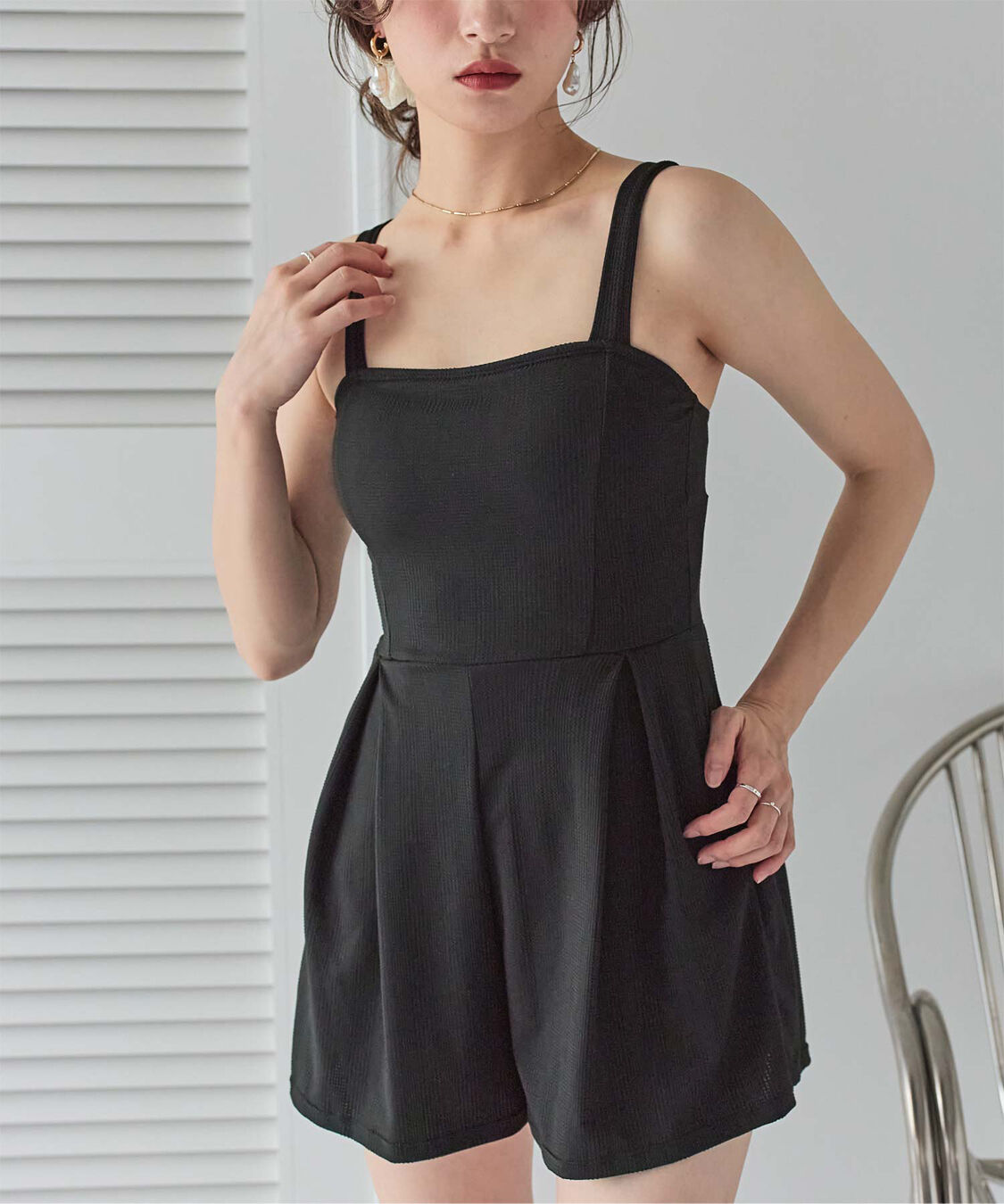 SEA DRESS「チェック素材ロンパース/ワンピース/セット水着」|コンビネゾン|